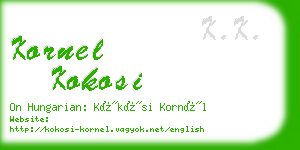 kornel kokosi business card